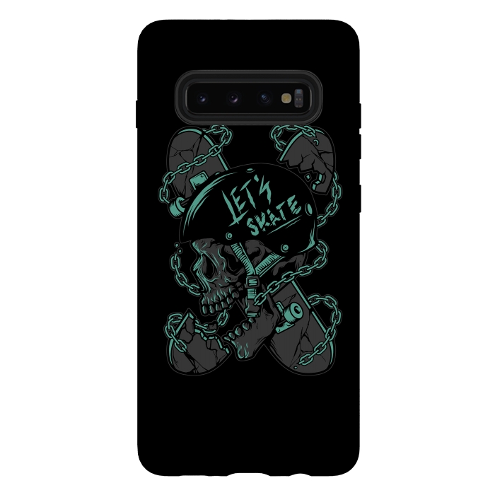 Galaxy S10 plus StrongFit Skullboarder by Afif Quilimo