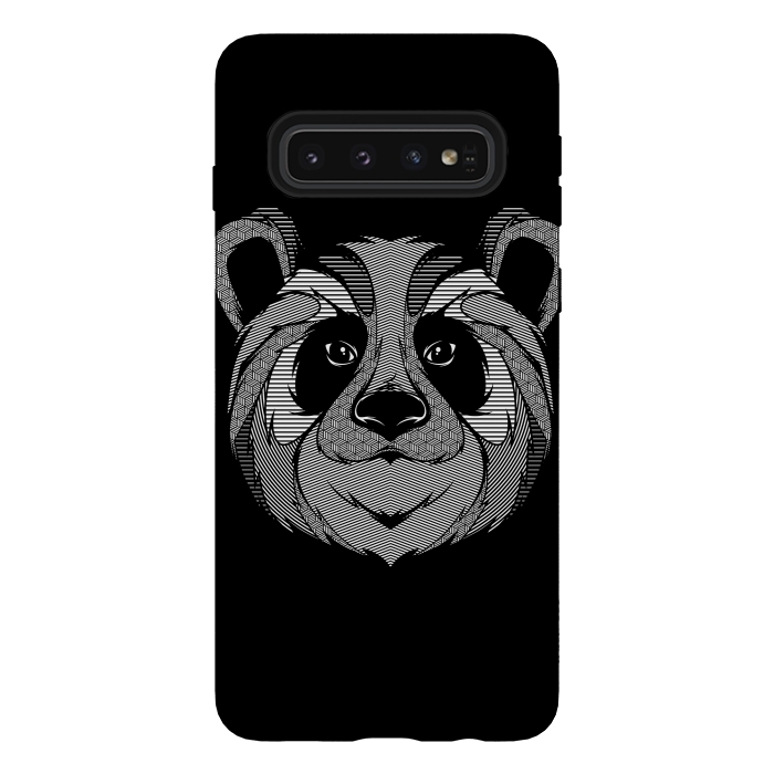 Galaxy S10 StrongFit Panda Zentangle by Afif Quilimo