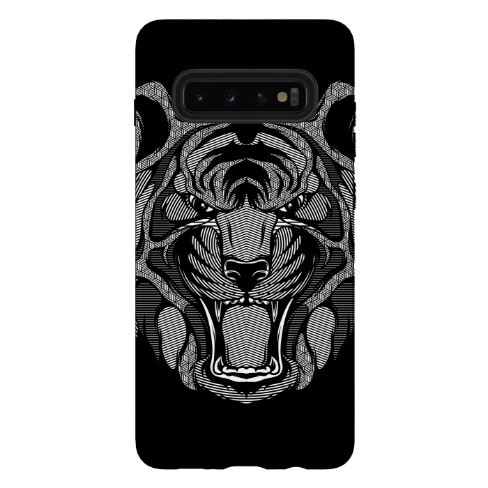 Galaxy S10 plus StrongFit Tiger Zentangle by Afif Quilimo