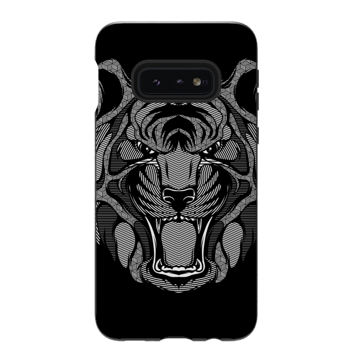 Galaxy S10e StrongFit Tiger Zentangle by Afif Quilimo