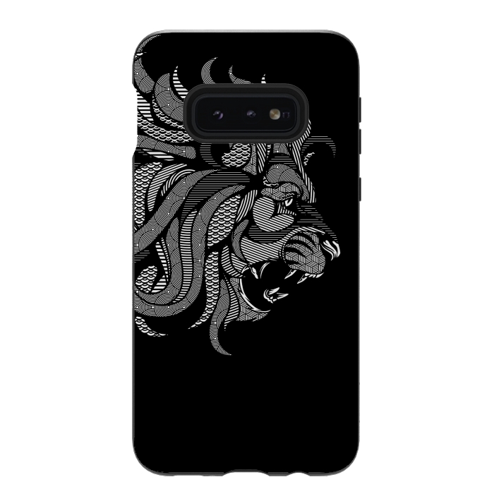 Galaxy S10e StrongFit Lion Zentangle by Afif Quilimo