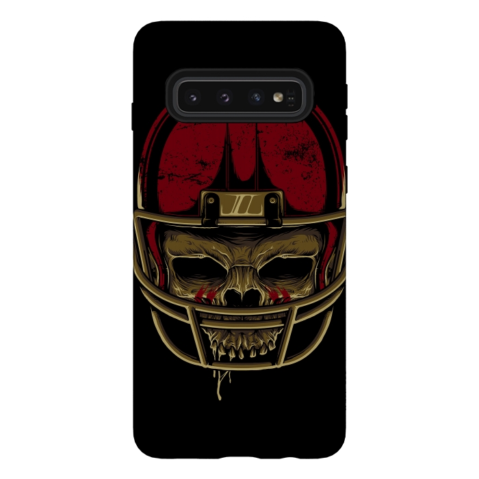 Galaxy S10 StrongFit American Football Skull by Afif Quilimo