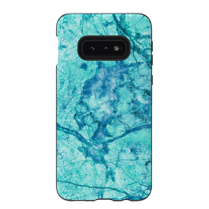 Galaxy S10e StrongFit Turquoise Marble by Art Design Works