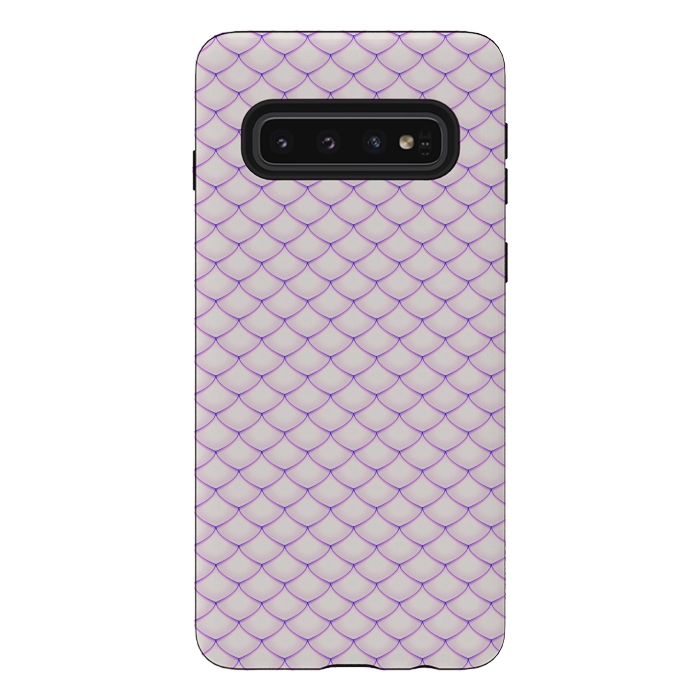 Galaxy S10 StrongFit Pink Fish Scale Pattern by Art Design Works