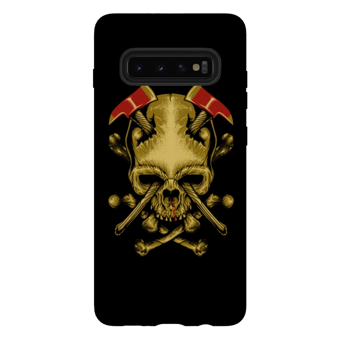 Galaxy S10 plus StrongFit Skull Axes by Afif Quilimo