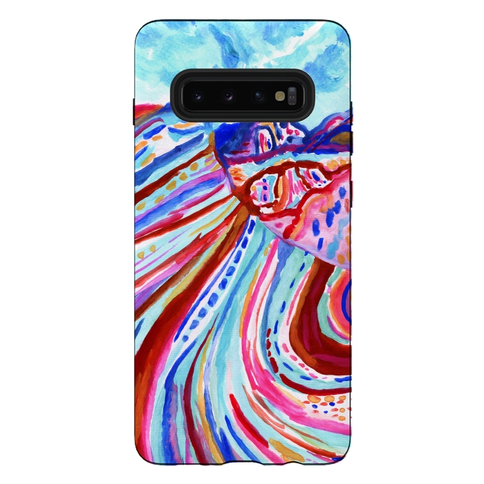 Galaxy S10 plus StrongFit Abstract Rainbow Mountains  by Tigatiga