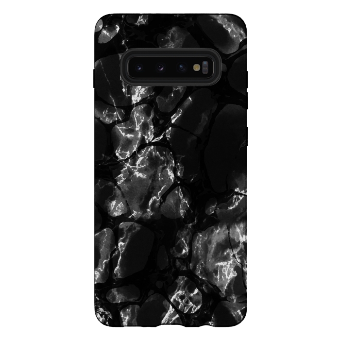 Galaxy S10 plus StrongFit Black marble surface by Oana 