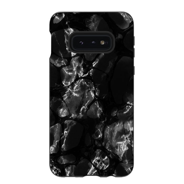 Galaxy S10e StrongFit Black marble surface by Oana 