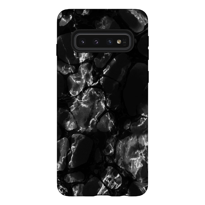 Galaxy S10 StrongFit Black marble surface by Oana 