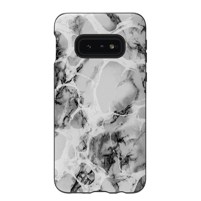 Galaxy S10e StrongFit White gray marble artistic texture by Oana 