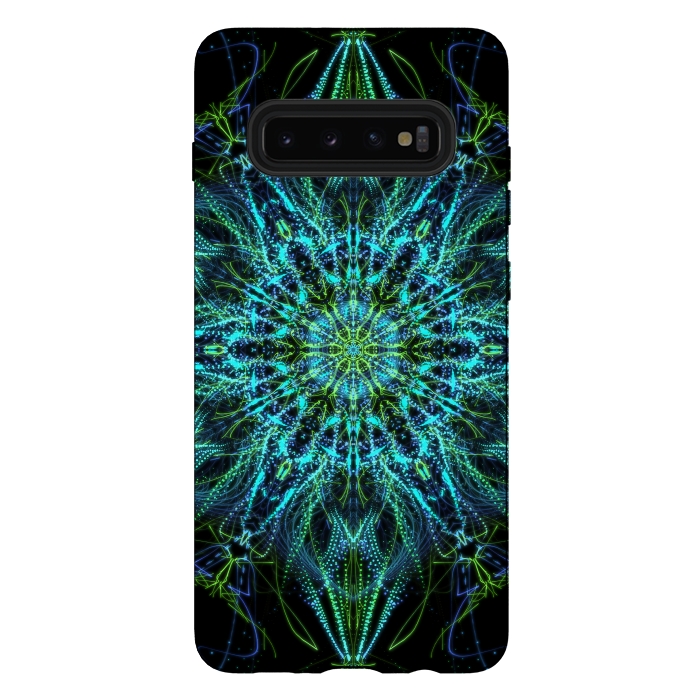 Galaxy S10 plus StrongFit Neon Mandala I by Art Design Works