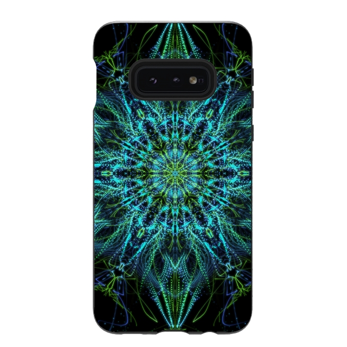 Galaxy S10e StrongFit Neon Mandala I by Art Design Works