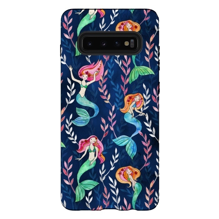 Galaxy S10 plus StrongFit Little Merry Mermaids by Micklyn Le Feuvre