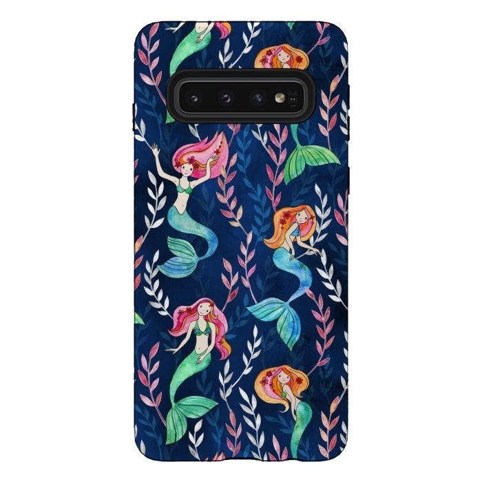 Galaxy S10 StrongFit Little Merry Mermaids by Micklyn Le Feuvre