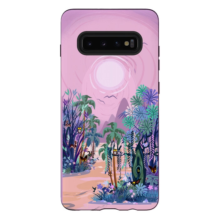 Galaxy S10 plus StrongFit The Eyes of the Enchanted Misty Forest by BluedarkArt