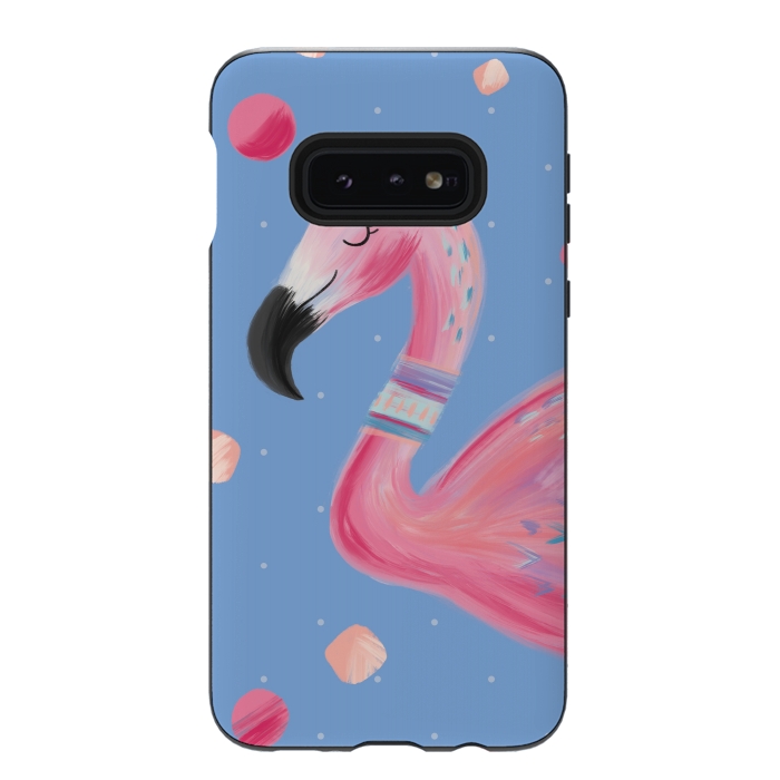 Galaxy S10e StrongFit Fancy Flamingo by Noonday Design