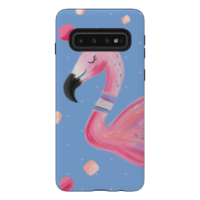 Galaxy S10 StrongFit Fancy Flamingo by Noonday Design