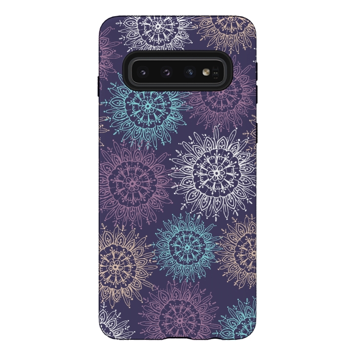 Galaxy S10 StrongFit Purple Pattern  by Rose Halsey
