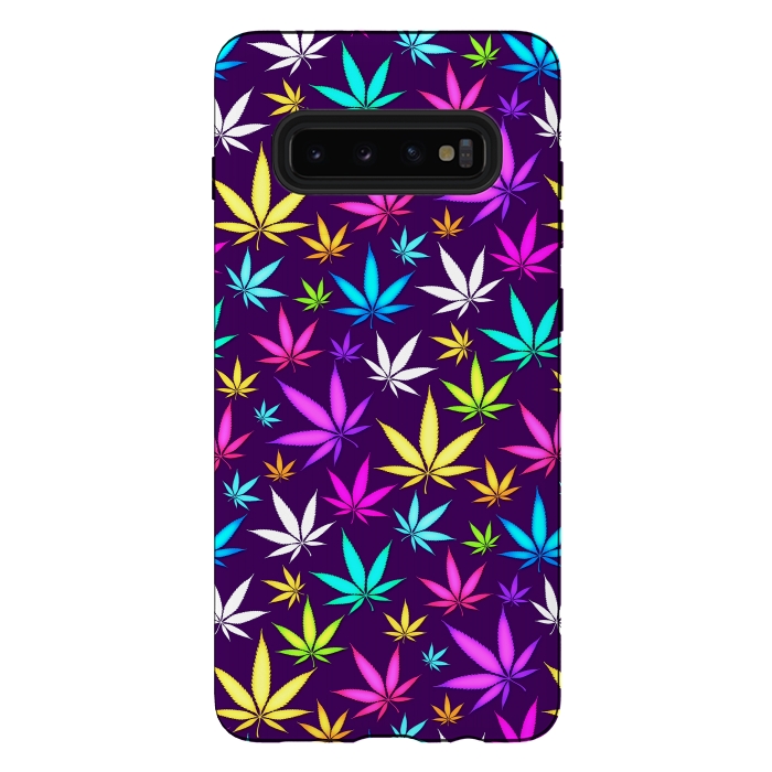 Galaxy S10 plus StrongFit Colorful Weed Pattern by Art Design Works