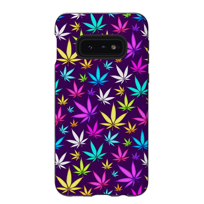Galaxy S10e StrongFit Colorful Weed Pattern by Art Design Works