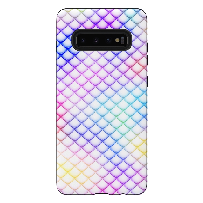 Galaxy S10 plus StrongFit Colorful Mermaid Scales by Art Design Works