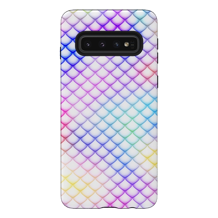 Galaxy S10 StrongFit Colorful Mermaid Scales by Art Design Works