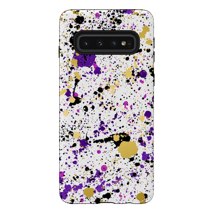 Galaxy S10 StrongFit Colorful Paint Splatter by Art Design Works