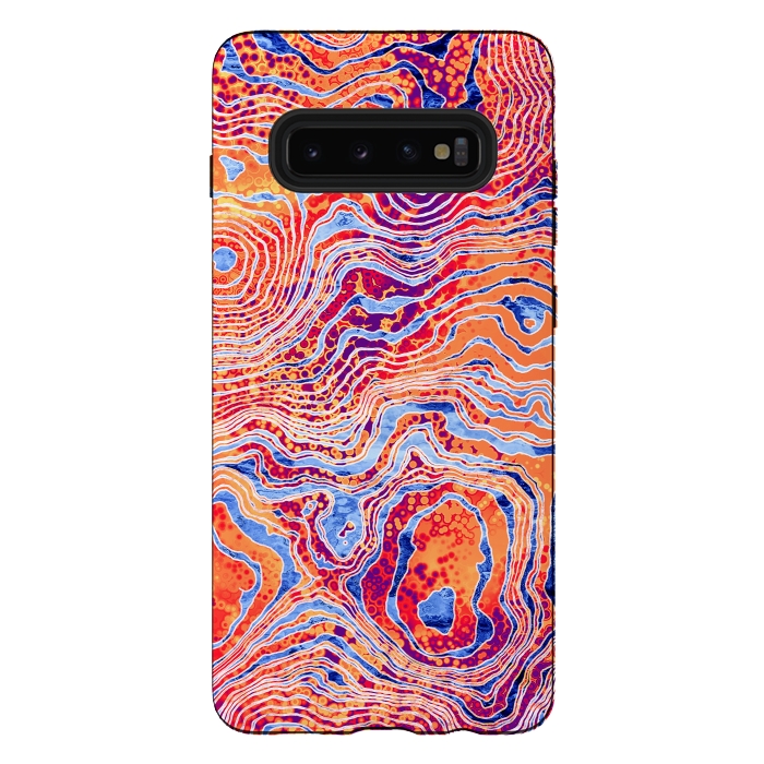 Galaxy S10 plus StrongFit  Abstract Colorful Marble I by Art Design Works