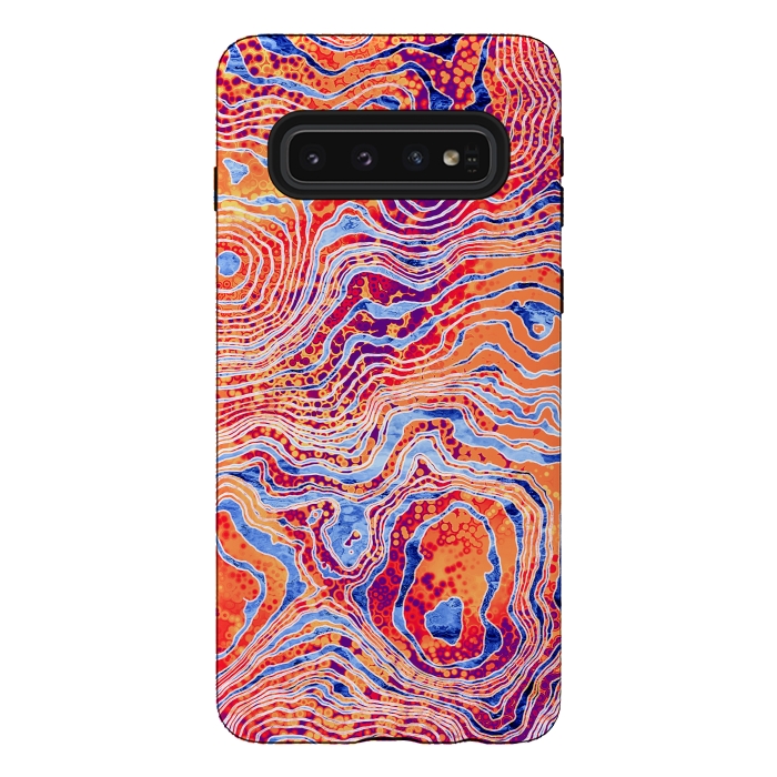 Galaxy S10 StrongFit  Abstract Colorful Marble I by Art Design Works