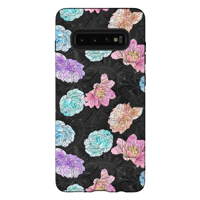 Galaxy S10 plus StrongFit Color Pop Floral by Noonday Design