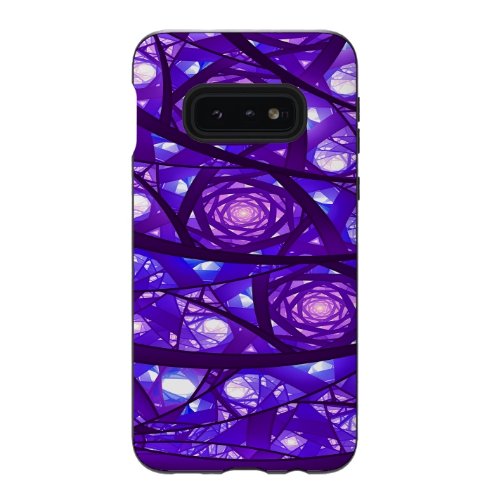 Galaxy S10e StrongFit Purple Fractal Pattern by Art Design Works