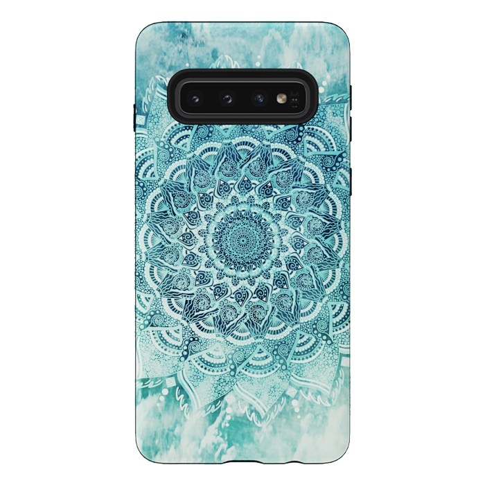 Galaxy S10 StrongFit Mandala turquoise by Jms