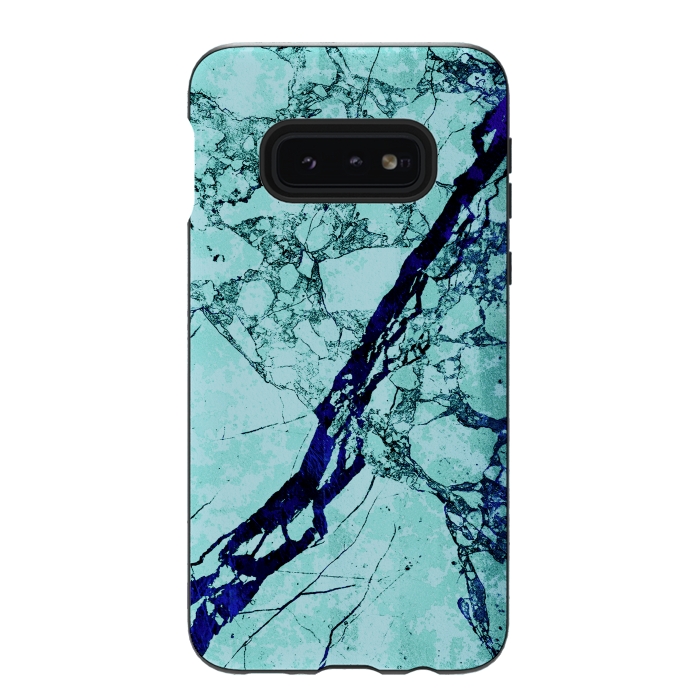Galaxy S10e StrongFit Turquoise blue marble by Oana 