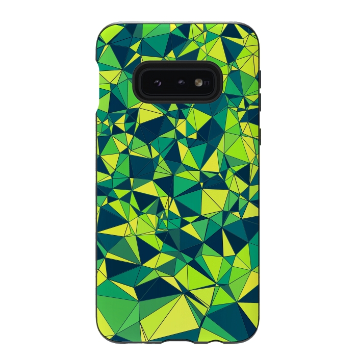 Galaxy S10e StrongFit Green Low Poly Design by Art Design Works