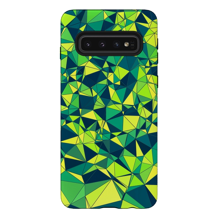 Galaxy S10 StrongFit Green Low Poly Design by Art Design Works
