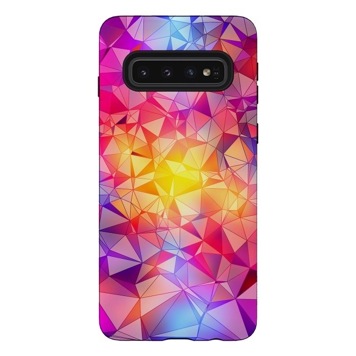 Galaxy S10 StrongFit Colorful Low Poly Design by Art Design Works