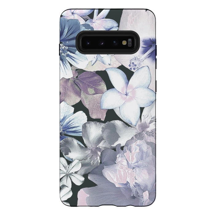 Galaxy S10 plus StrongFit Dark flowers by Susanna Nousiainen