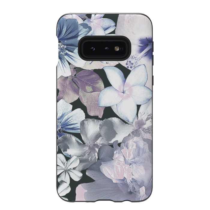 Galaxy S10e StrongFit Dark flowers by Susanna Nousiainen