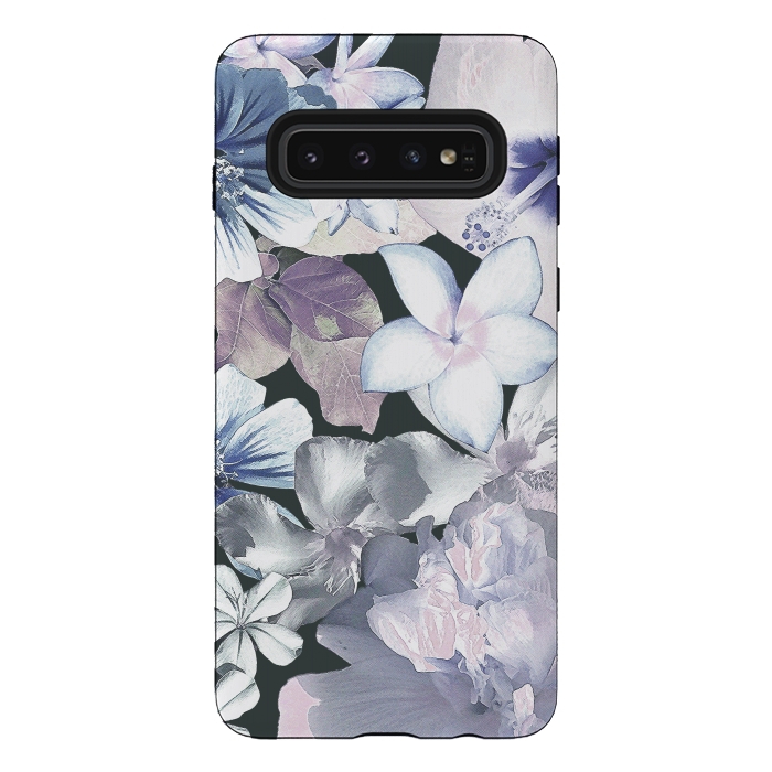 Galaxy S10 StrongFit Dark flowers by Susanna Nousiainen