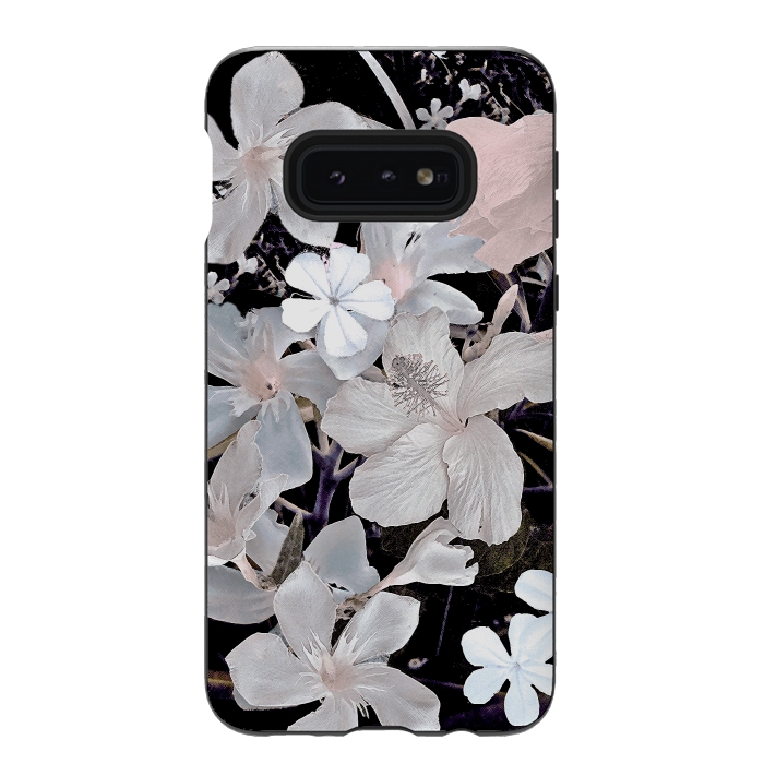 Galaxy S10e StrongFit Dark flowers II by Susanna Nousiainen