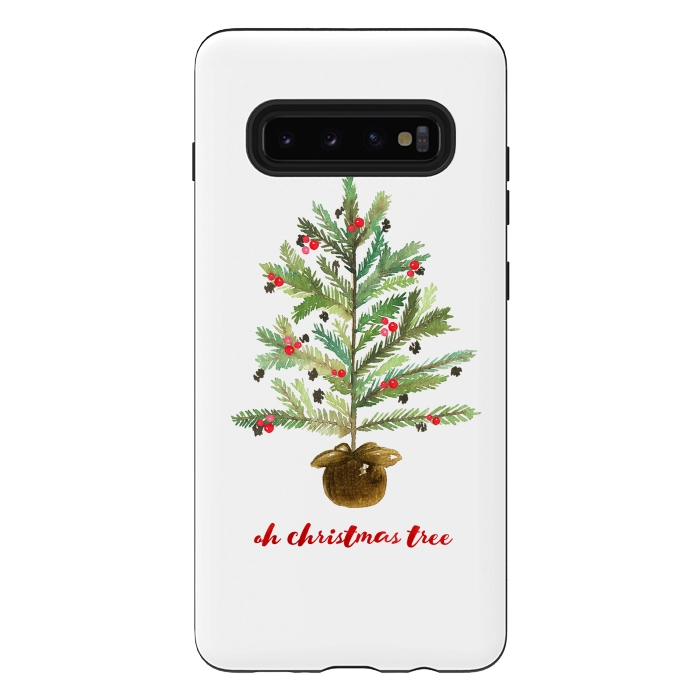 Galaxy S10 plus StrongFit Oh Christmas Tree by Noonday Design