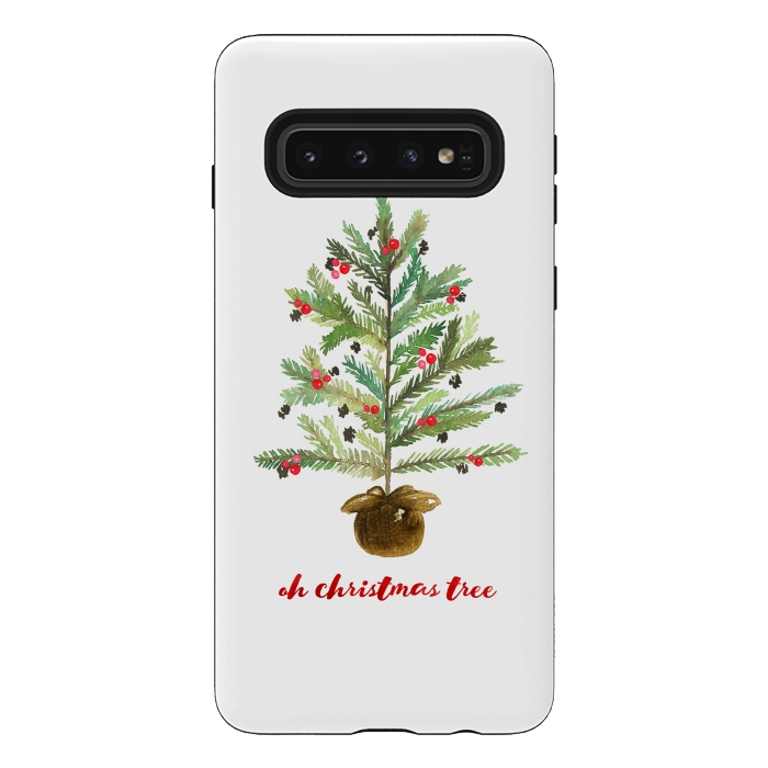 Galaxy S10 StrongFit Oh Christmas Tree by Noonday Design