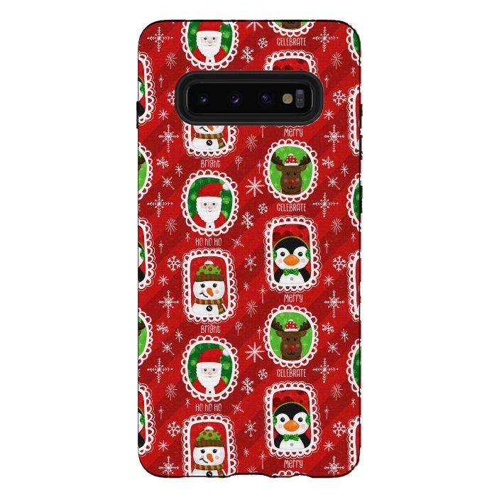 Galaxy S10 plus StrongFit Santa and Friends by Noonday Design