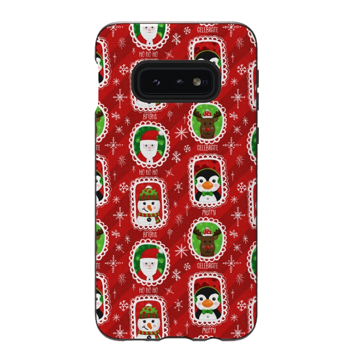 Galaxy S10e StrongFit Santa and Friends by Noonday Design