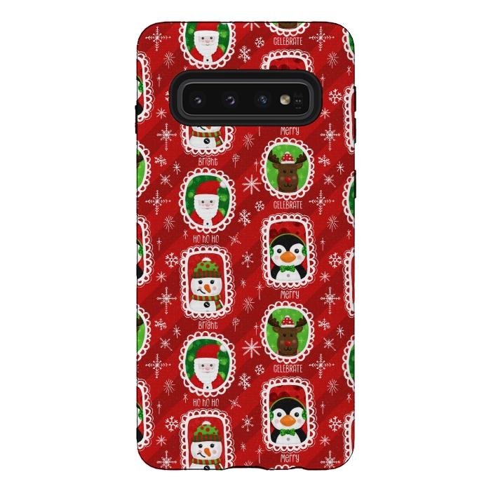 Galaxy S10 StrongFit Santa and Friends by Noonday Design