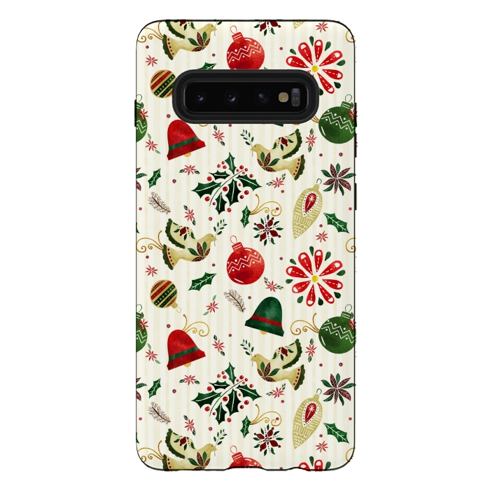 Galaxy S10 plus StrongFit Ornate Christmas Ornaments by Noonday Design