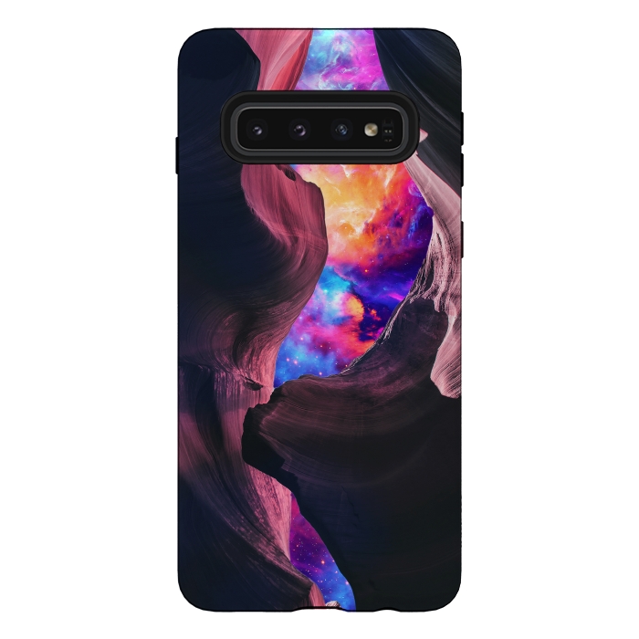 Galaxy S10 StrongFit Grand Canyon with Colorful Space Collage by Art Design Works