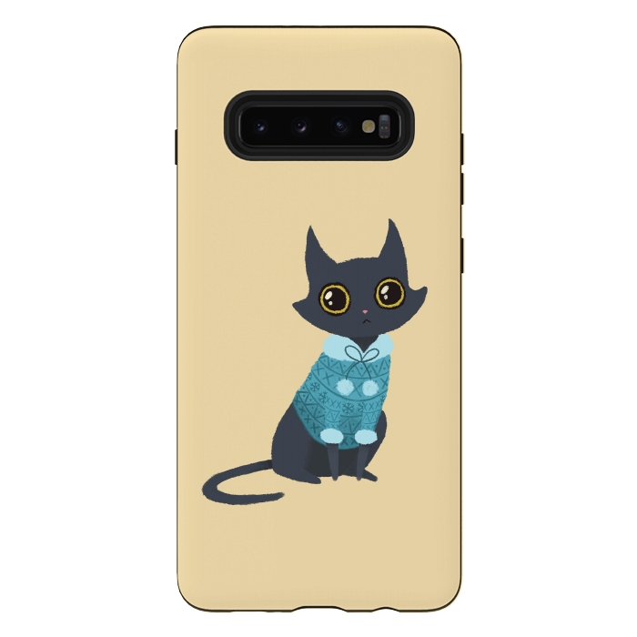Galaxy S10 plus StrongFit Cozy cat by Laura Nagel