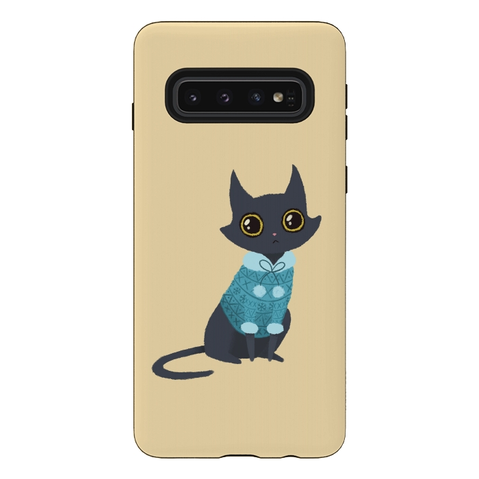 Galaxy S10 StrongFit Cozy cat by Laura Nagel