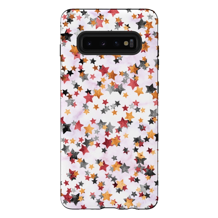 Galaxy S10 plus StrongFit Gold silver party stars by Oana 